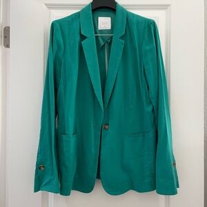 LC Lauren Conrad Teal Single-Button Blazer